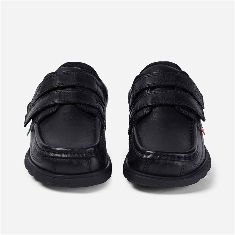 Kickers Boys Fragma Strap Leather School Shoes Black - Image 5