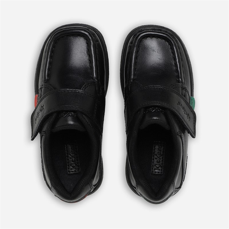 Kickers Infant Boys Fragma Single Strap Leather School Shoes Black - Image 3