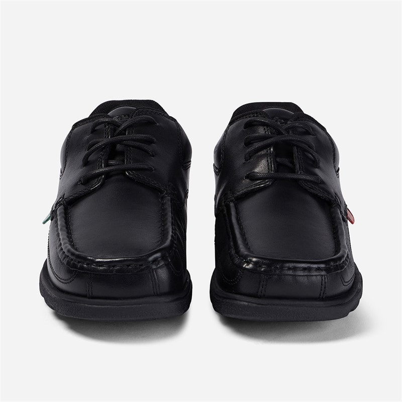 Kickers Junior Boys Fragma Lace Leather School Shoes Black - Image 5