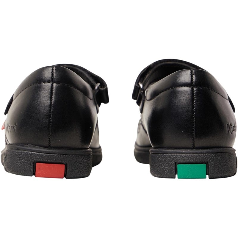 Kickers Girls Fragma Pop Leather School Shoes Black - Image 3