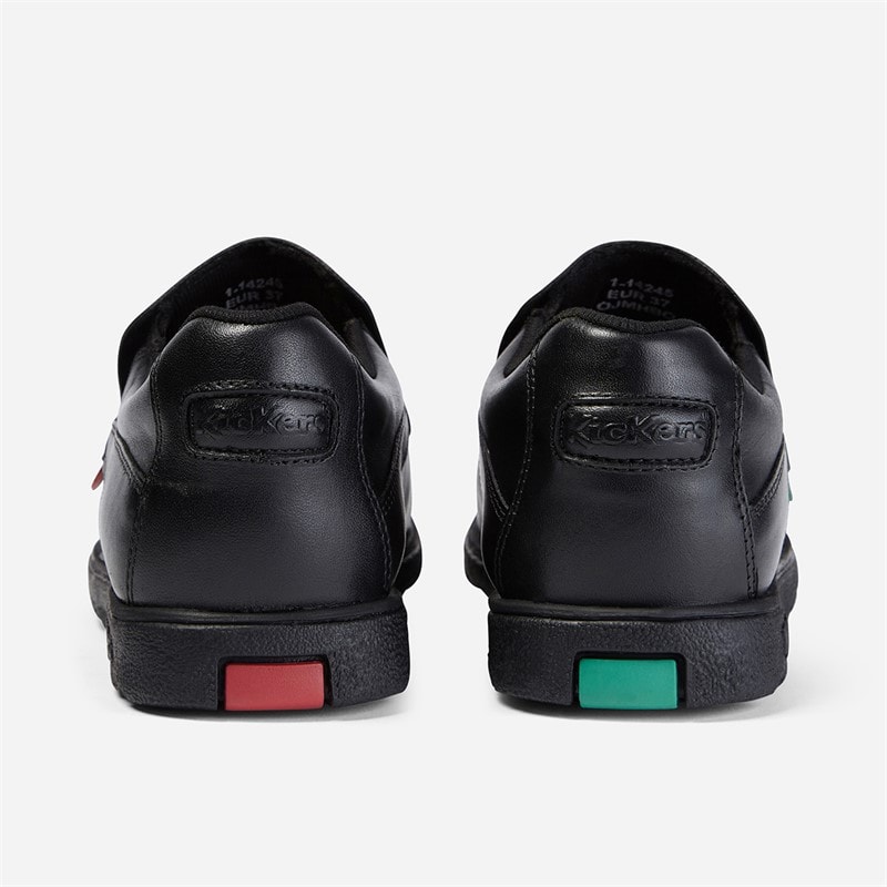 Kickers Junior Boys Back To School Fragma Slip Leather Shoes Black - Image 4
