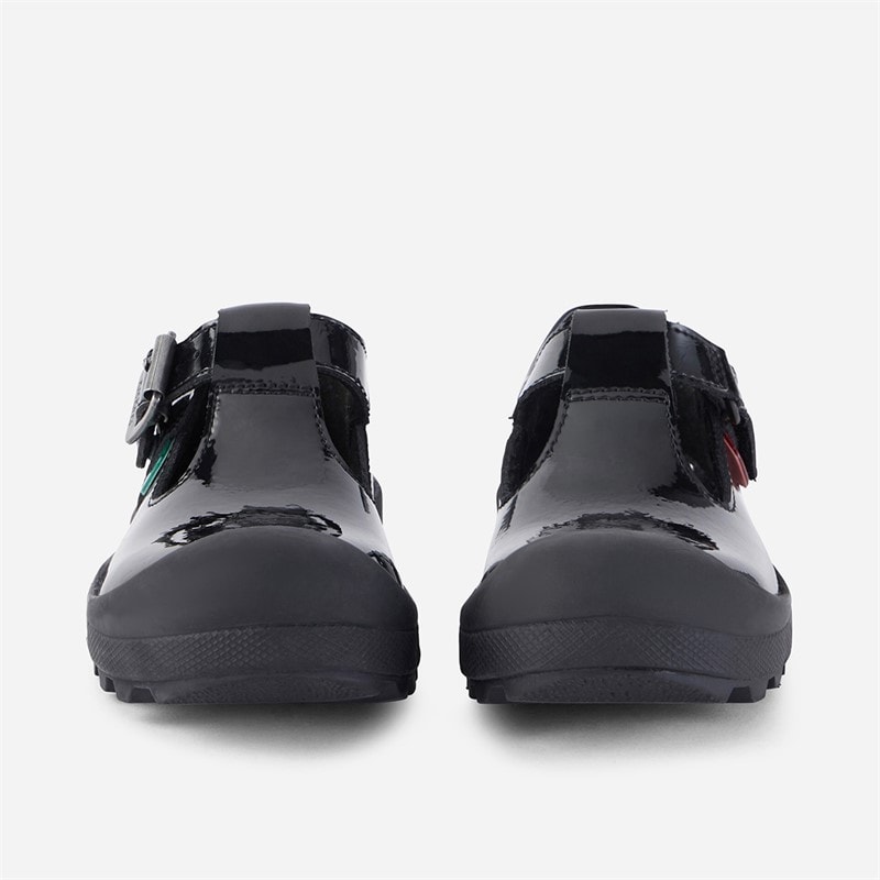 Kickers Infant Girls Back To School Plunk Patent Leather Shoes Black - Image 5