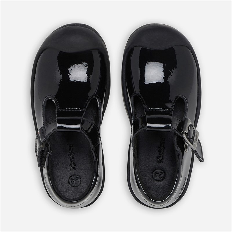 Kickers Girls Back To School Plunk Shoes Black - Image 3