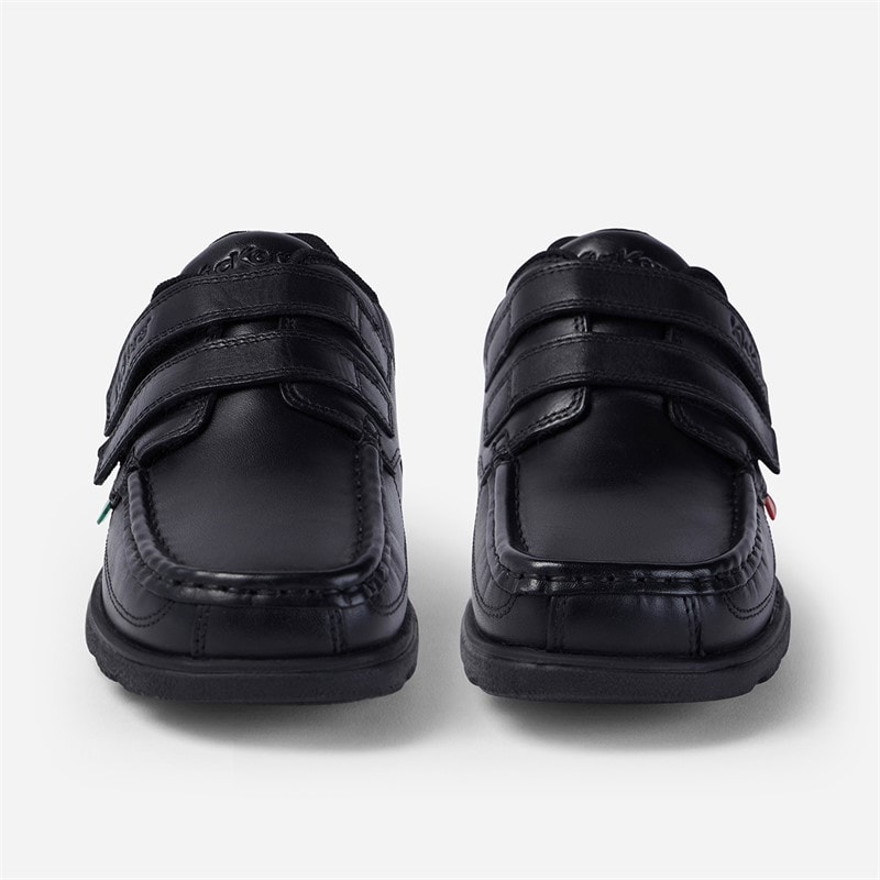 Kickers Junior Boys Fragma Strap Leather School Shoes Black - Image 5