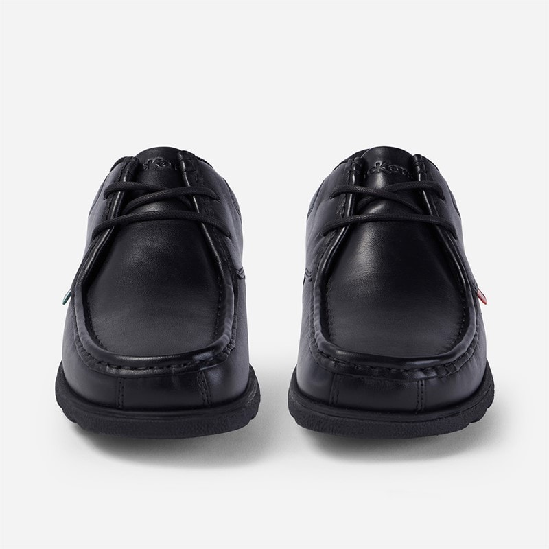 Kickers Junior Boys Fragma Lace Leather School Shoes Black - Image 5
