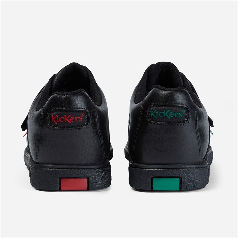 Kickers Junior Boys Fragma Single Strap Leather School Shoes Black - Image 4
