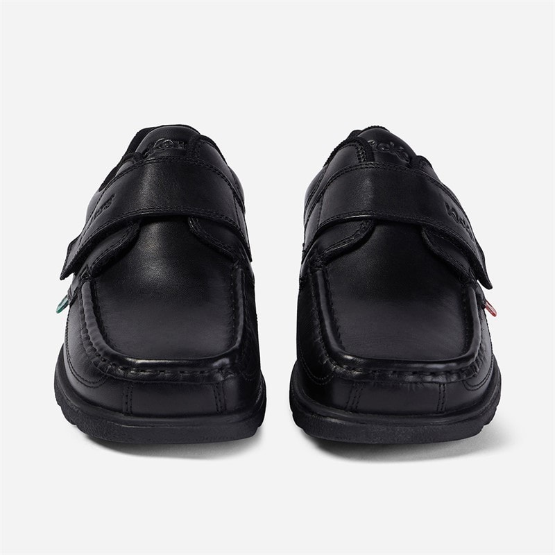 Kickers Junior Boys Fragma Single Strap Leather School Shoes Black - Image 5