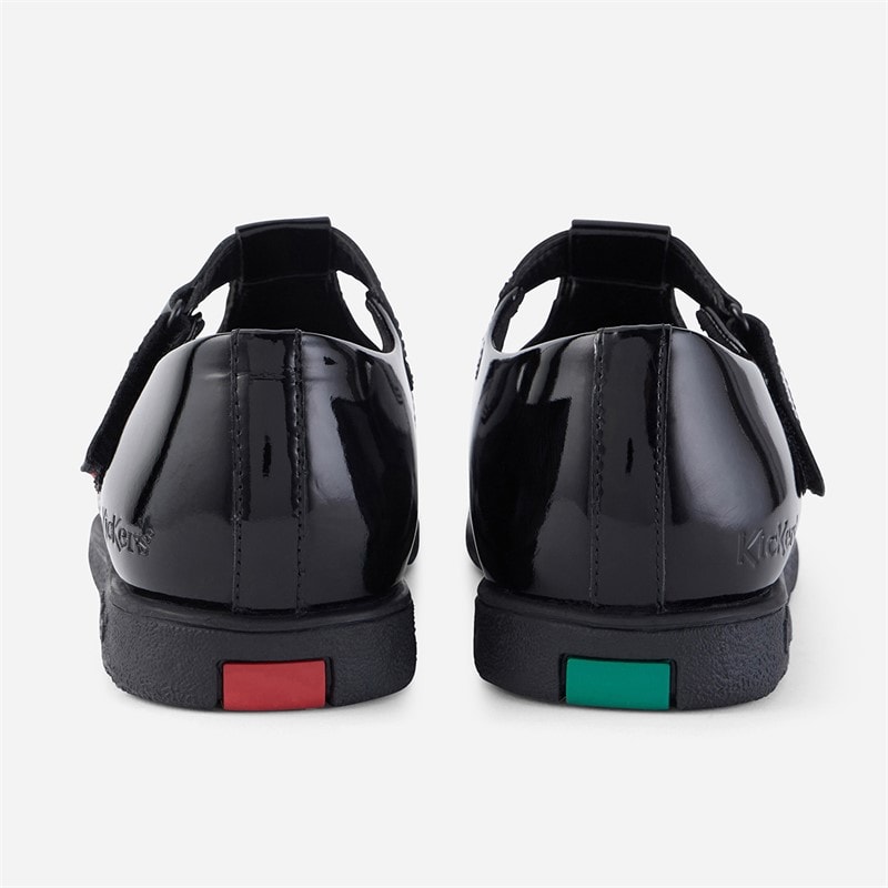 Kickers Junior Girls Fragma T-Bar School Shoes Black - Image 4
