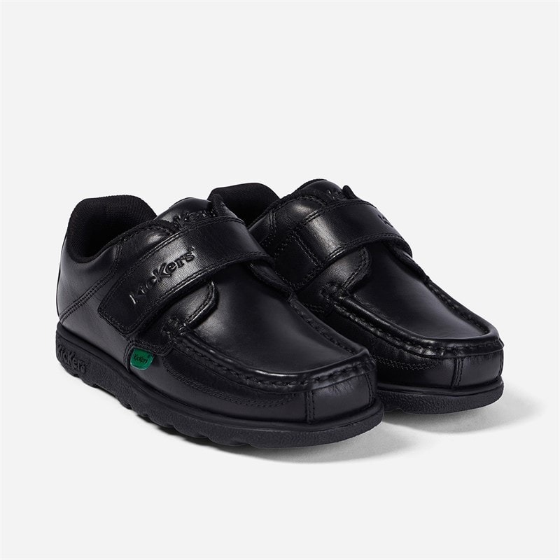 Kickers Boys Fragma Single Strap School Shoes Black - Image 2
