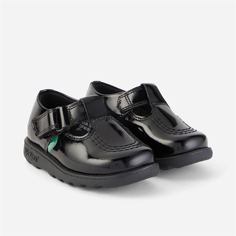 Kickers Infant Girls Fragma T-Bar School Shoes Black - Image 2