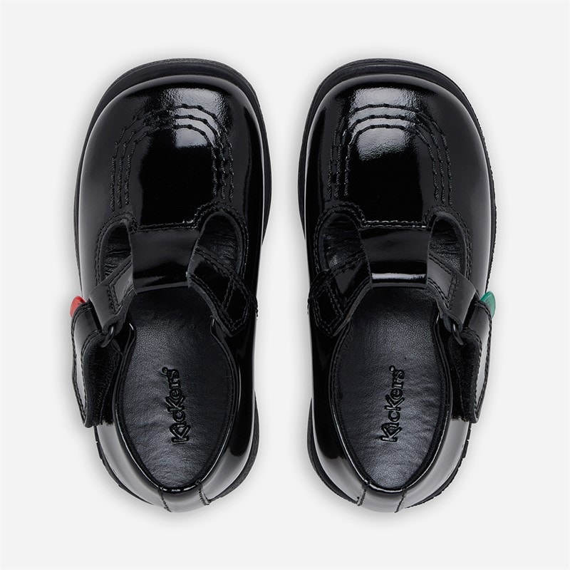 Kickers Infant Girls Fragma T-Bar School Shoes Black - Image 3