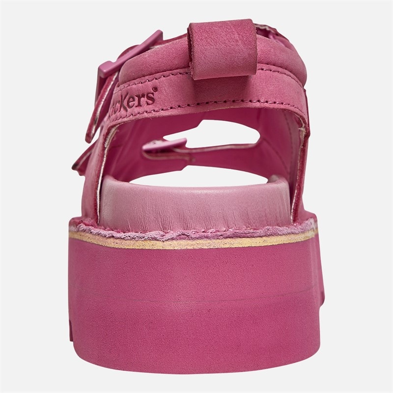 Kickers Womens Knox Lo Buckle Platform Sandals Pink - Image 4