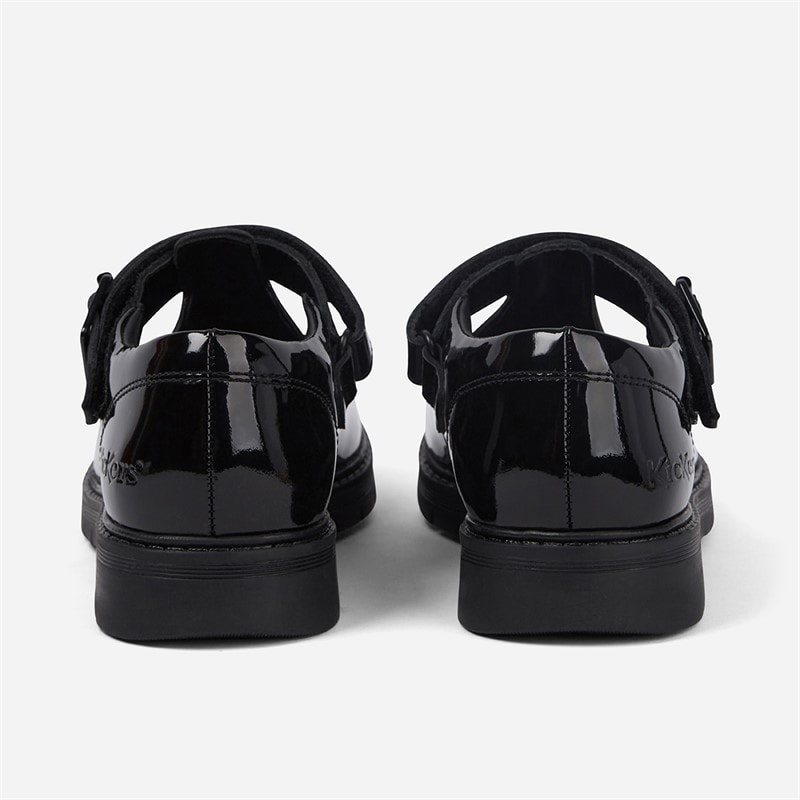 Kickers Girls Finley T-Bar Shoes Black Patent - Image 4