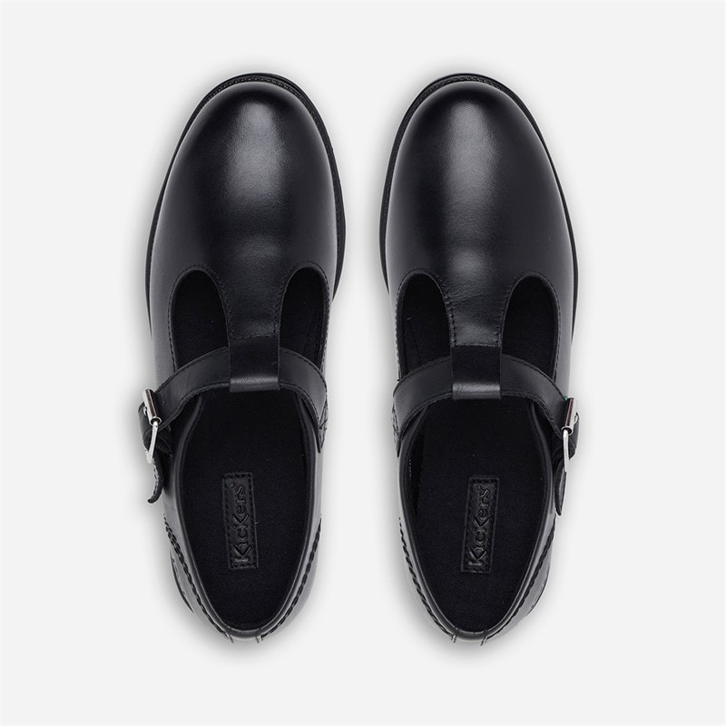 Kickers Junior Girls Lach T-Bar Shoes Black - Image 3