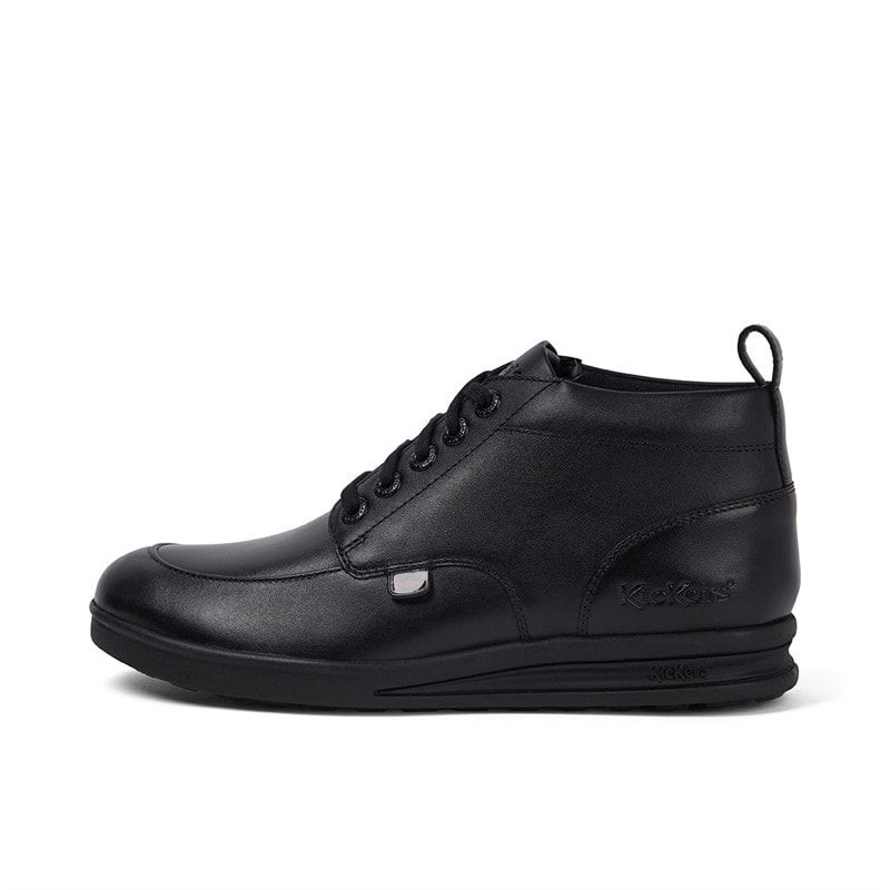 Kickers Junior Boys Troiko Hi Leather Boots Black