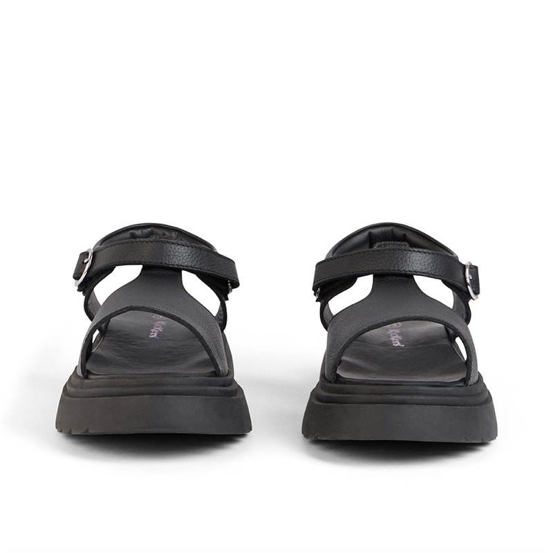 Kickers Junior Girls Kenzi Leather Sandals Black - Image 5