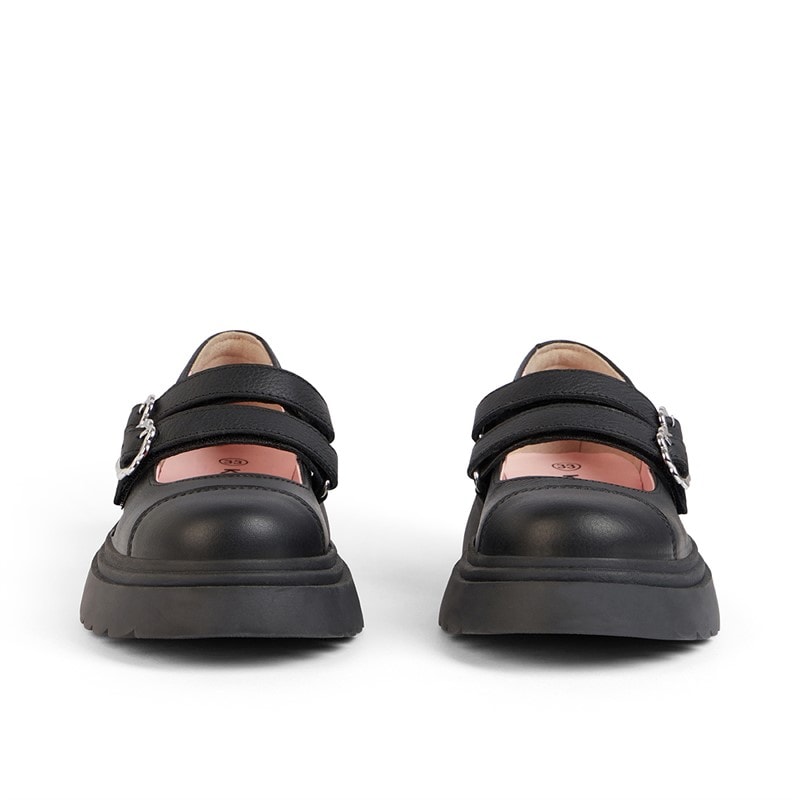 Kickers Junior Girls Kenzi Mary Jane Leather Shoes Black - Image 5