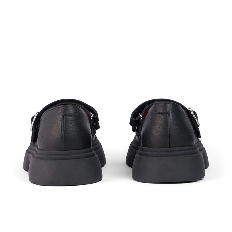 Kickers Girls Kenzi Mary Jane Leather Shoes Black - Image 4