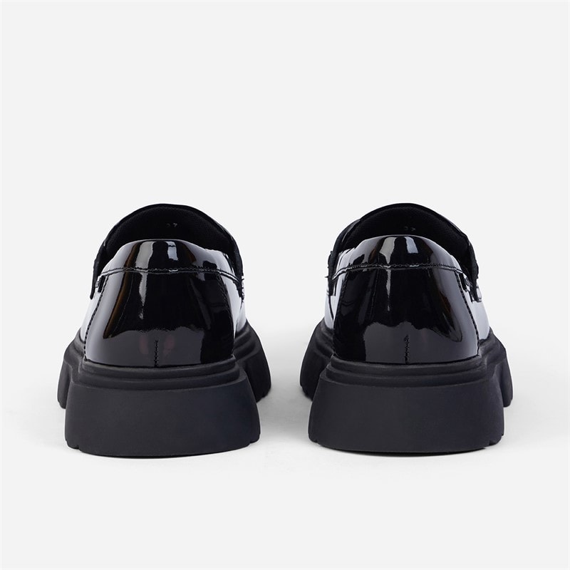 Kickers Girls Kenzi Loafer Patent Leather Shoes Black - Image 4