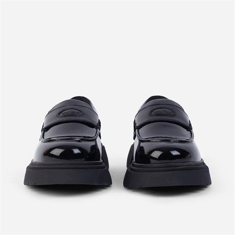 Kickers Girls Kenzi Loafer Patent Leather Shoes Black - Image 5