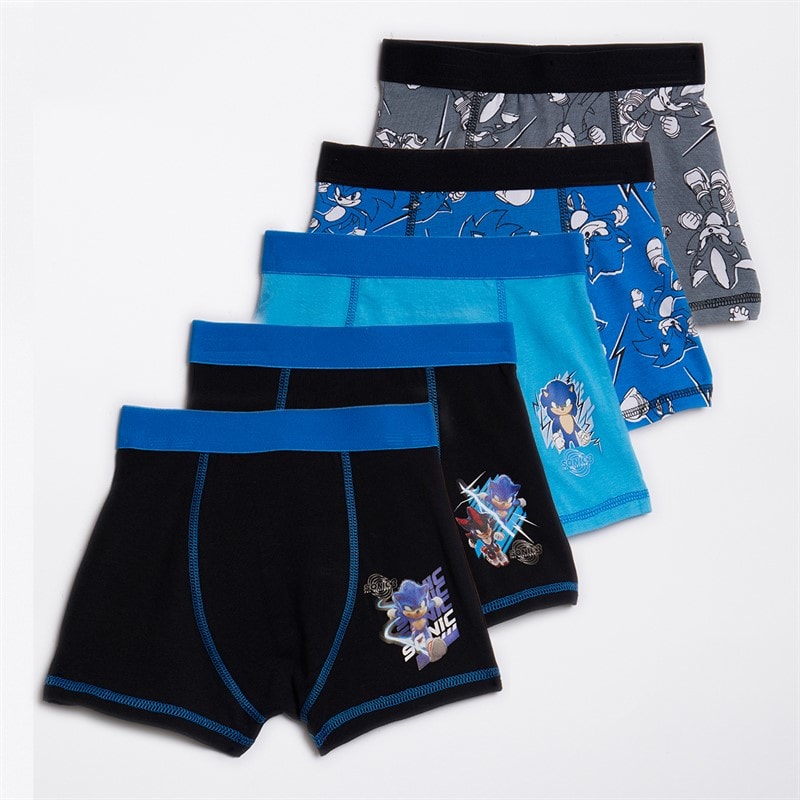 Sonic Boys Five Pack Boxer Trunks Multi - Image 1