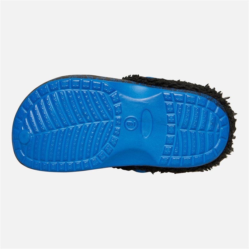 Sonic Infant Boys Lennox Badge Fur Lined Clogs Black/Blue - Image 3