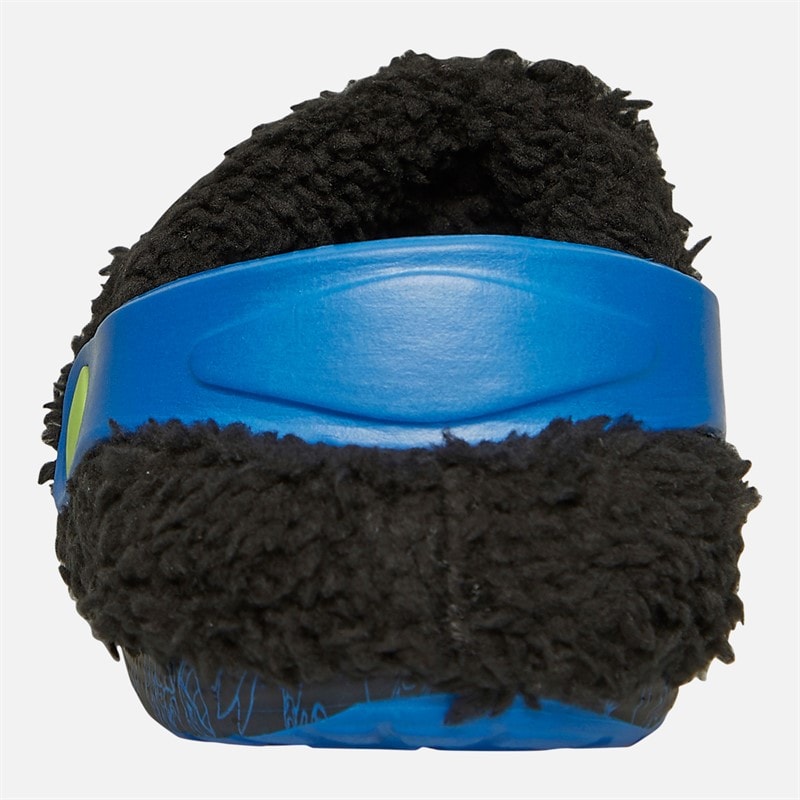 Sonic Infant Boys Lennox Badge Fur Lined Clogs Black/Blue - Image 4