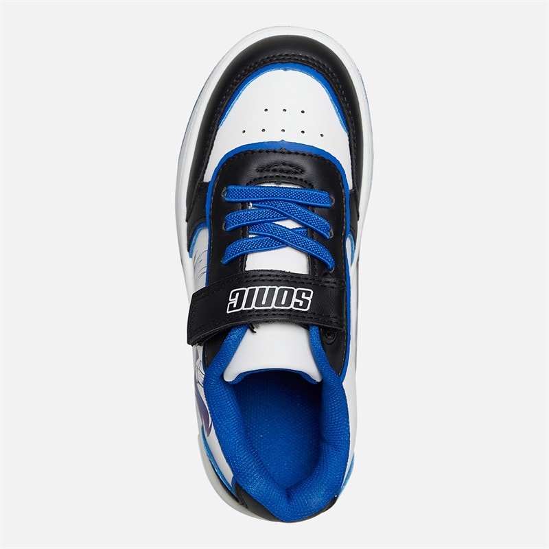 Sonic Boys Stamp Trainers White/Black/Blue - Image 4