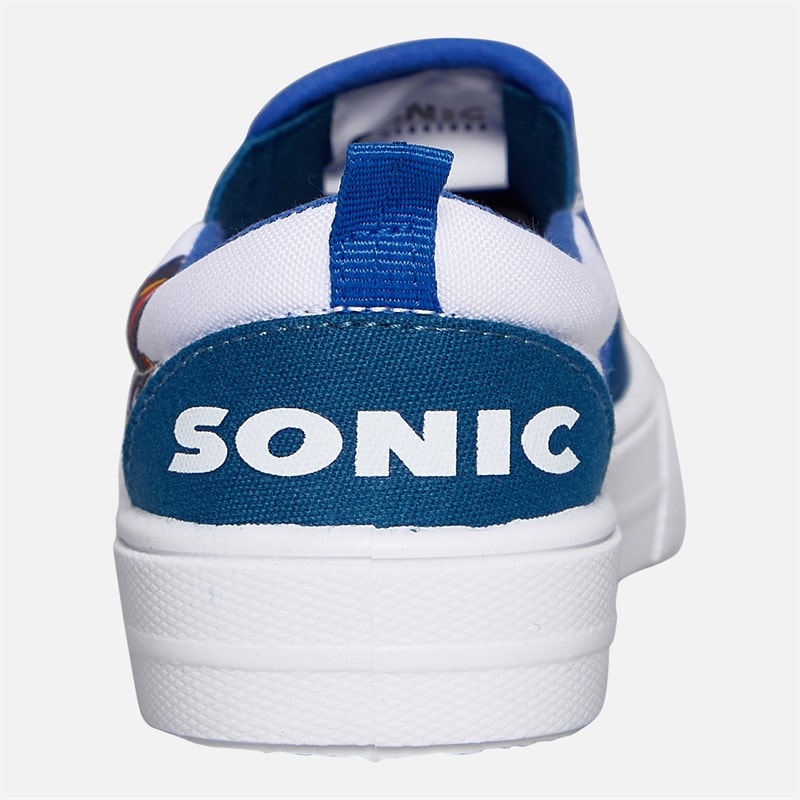 Sonic Infant Boys Slip-On Canvas Pumps White/Blue/Multi - Image 3