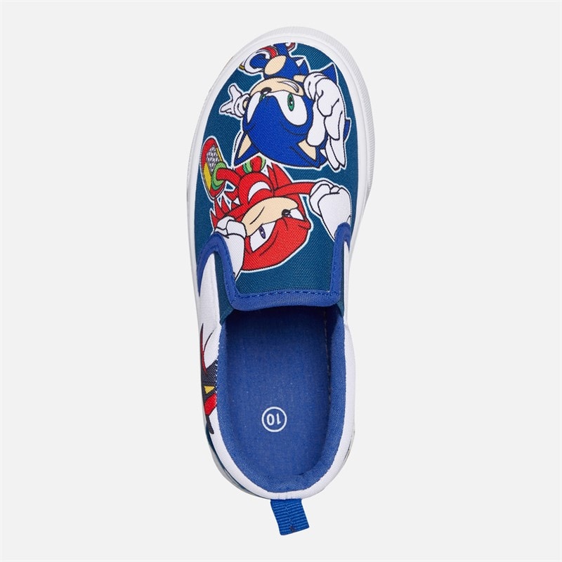 Sonic Infant Boys Slip-On Canvas Pumps White/Blue/Multi - Image 4