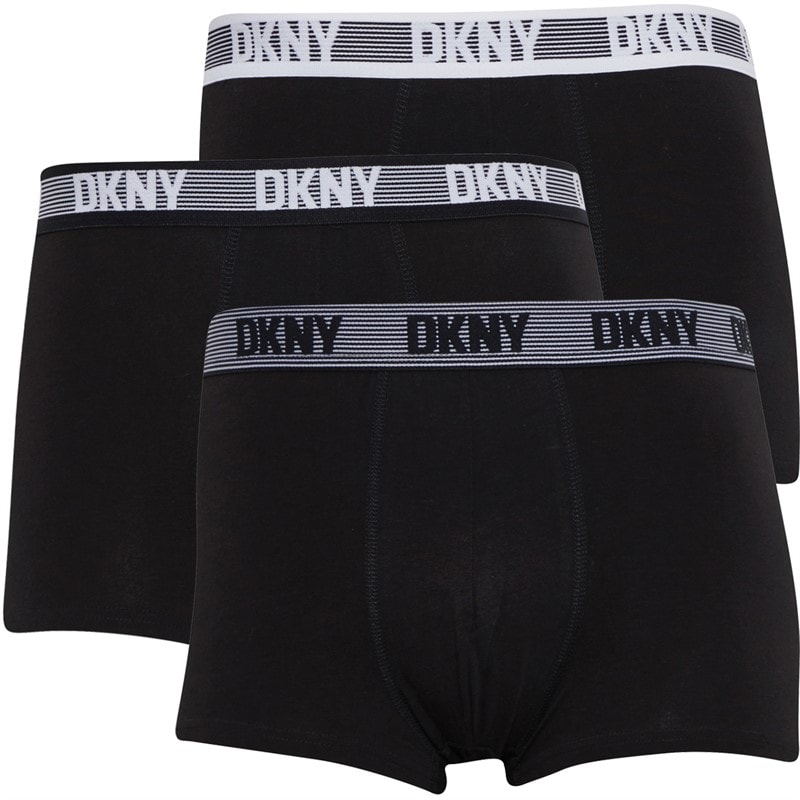 DKNY Mens Los Angeles Three Pack Boxers Shorts Black