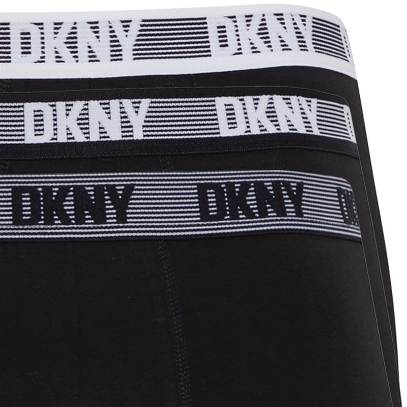 DKNY Mens Los Angeles Three Pack Boxers Shorts Black - Image 2