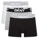 DKNY Mens Seattle Three Pack Boxer Trunks Black/Grey/White