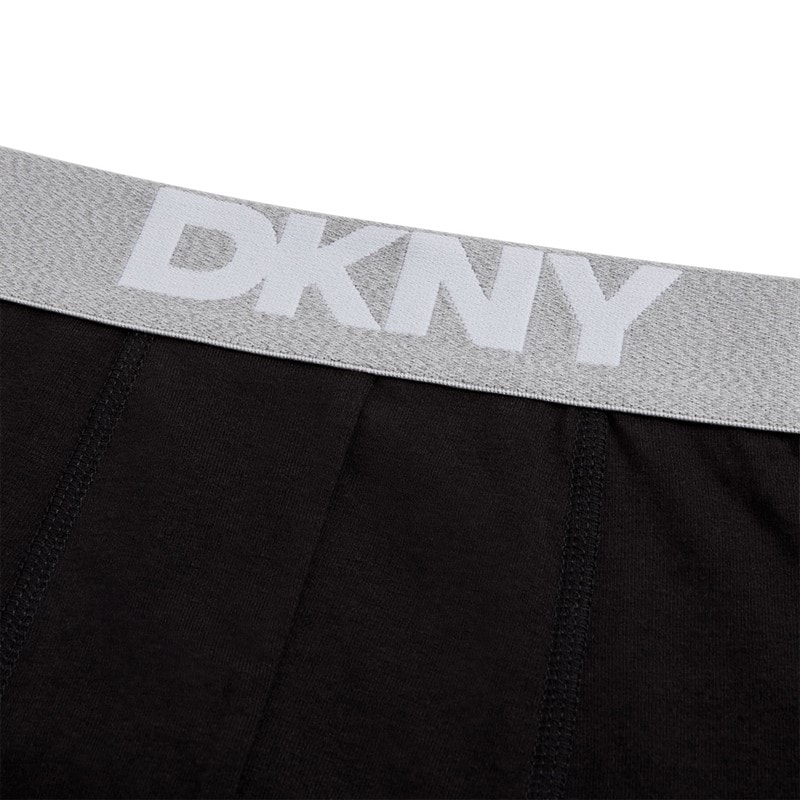 DKNY Mens Seattle Three Pack Boxer Trunks Black/Grey/White - Image 2