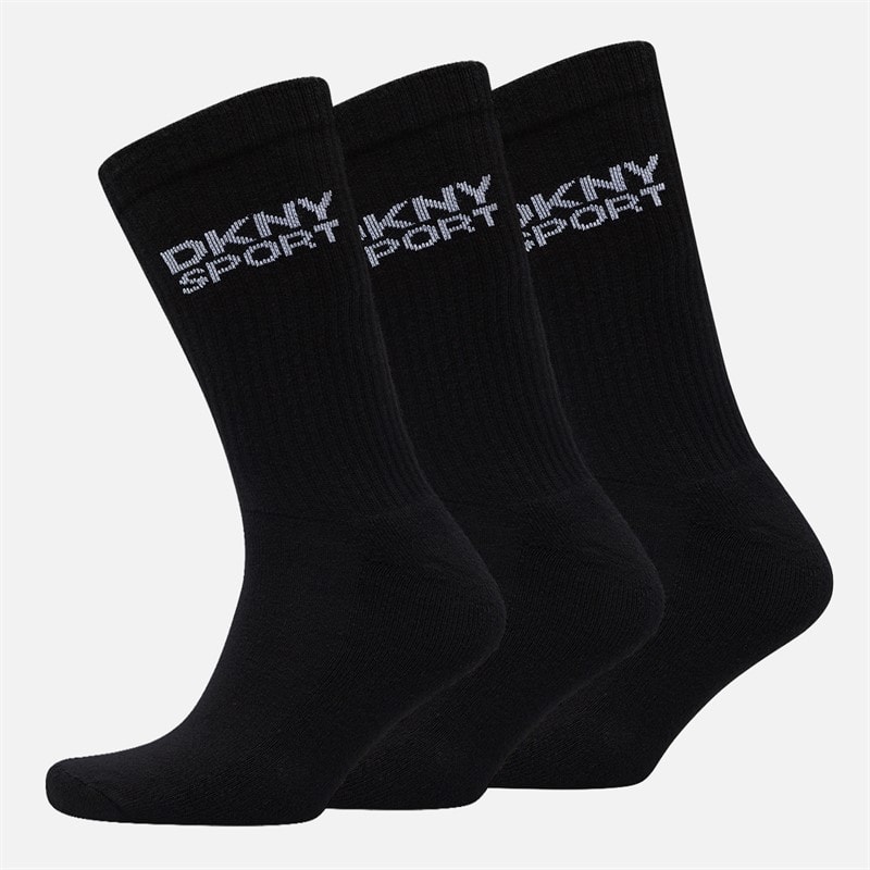 DKNY Mens Radde Three Pack Crew Socks Black - Image 1