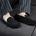 DKNY Mens Electra Moccasin Slippers Black