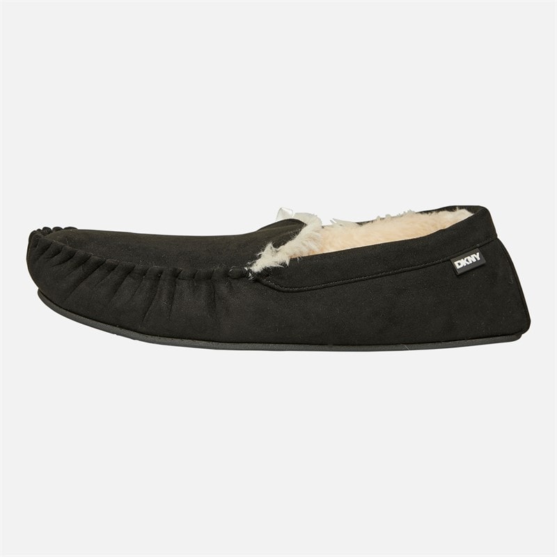 DKNY Mens Electra Moccasin Slippers Black - Image 2
