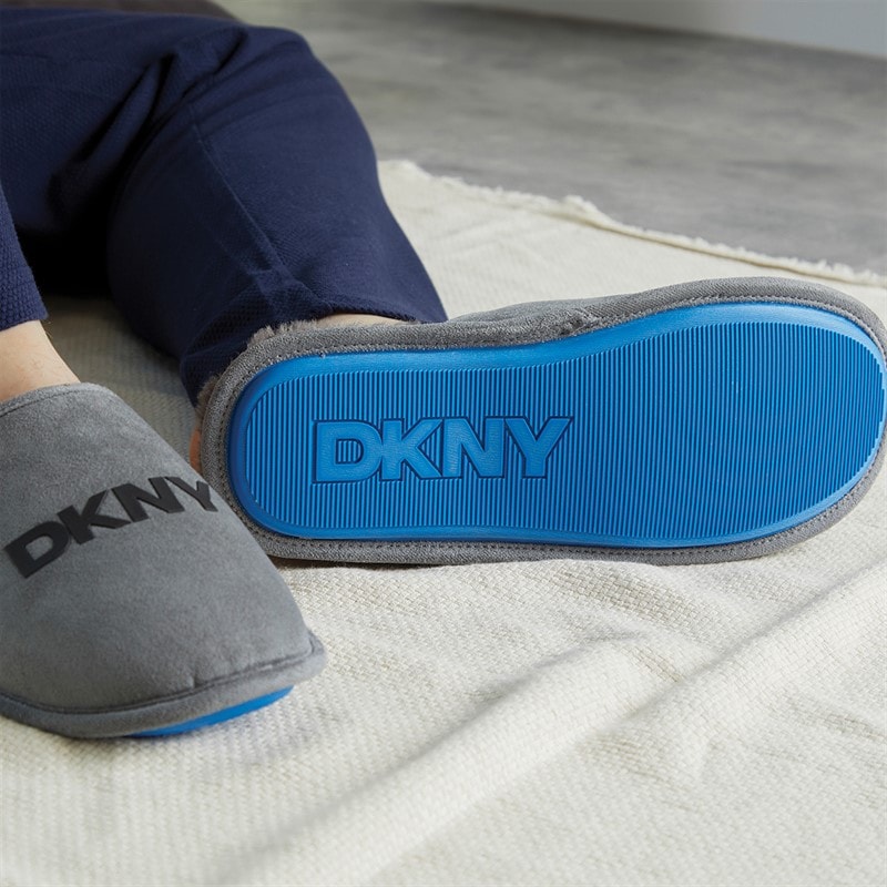 DKNY Mens Lyra Mule Slippers Lead - Image 2