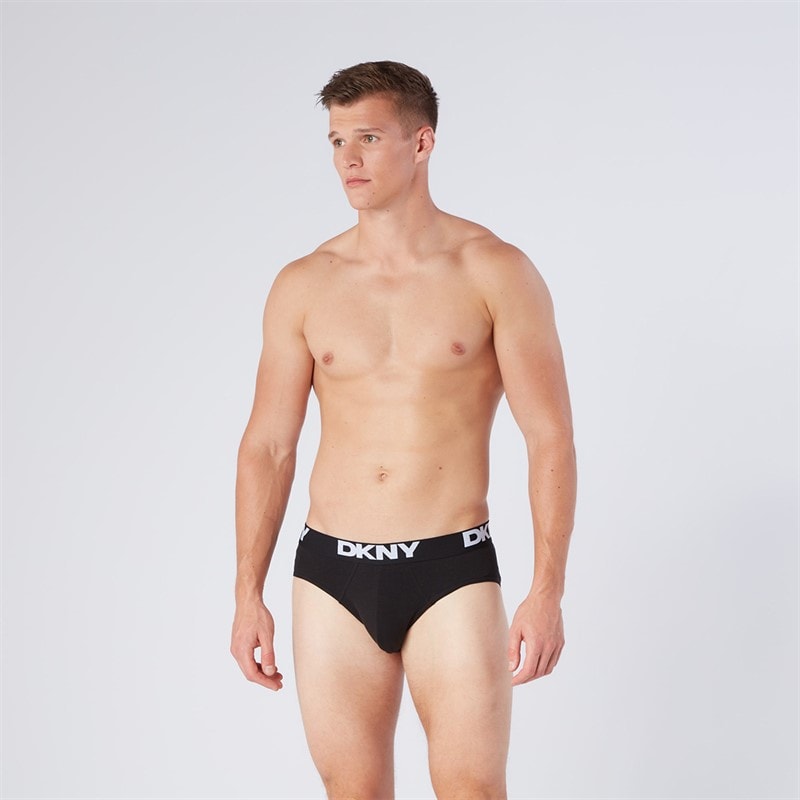 DKNY Mens Kelso Three Pack Briefs Black - Image 2