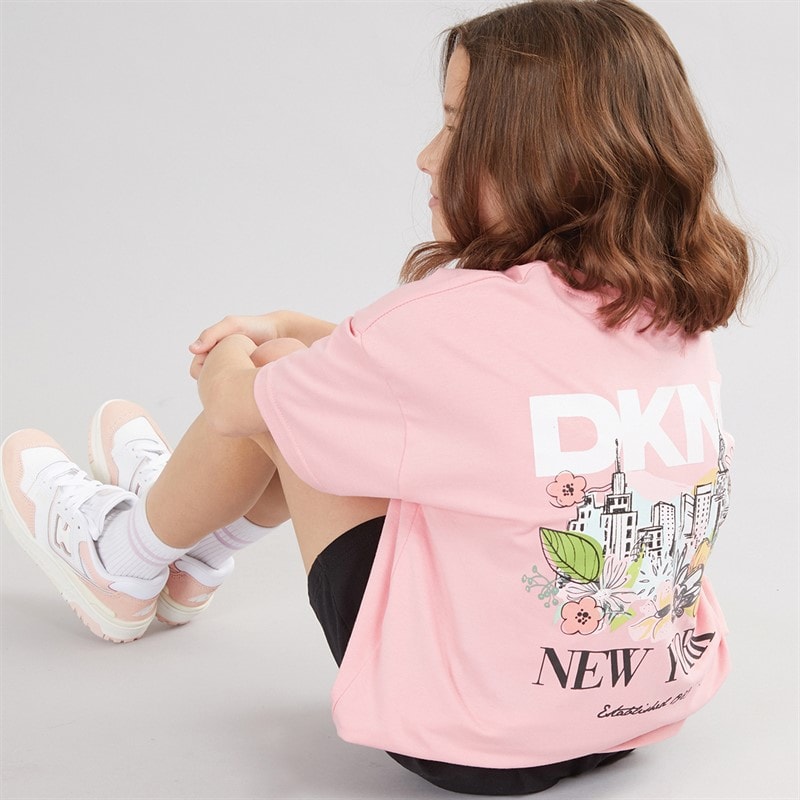 DKNY Girls T-Shirt And Shorts Set Pink - Image 5