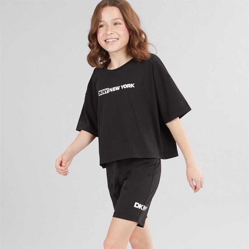 DKNY Girls T-Shirt And Shorts Set Black