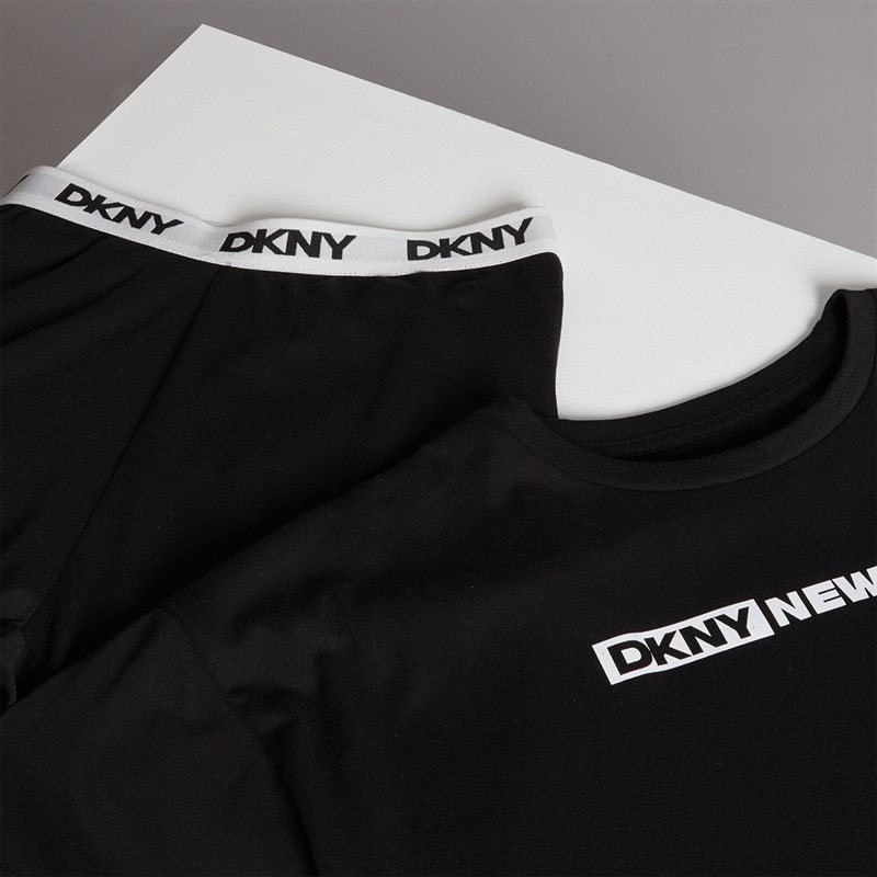 DKNY Girls T-Shirt And Shorts Set Black - Image 3