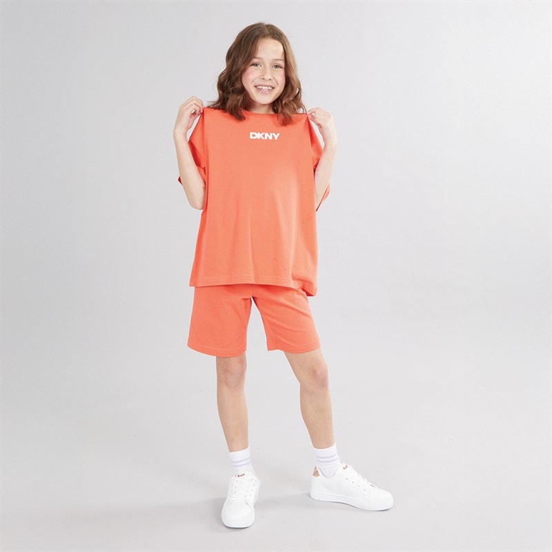 DKNY Girls T-Shirt And Shorts Set Pink - Image 4