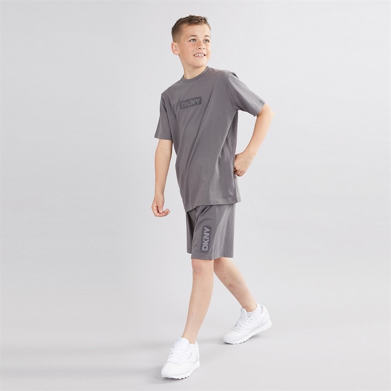 DKNY Boys T-Shirt And Shorts Set Grey - Image 4