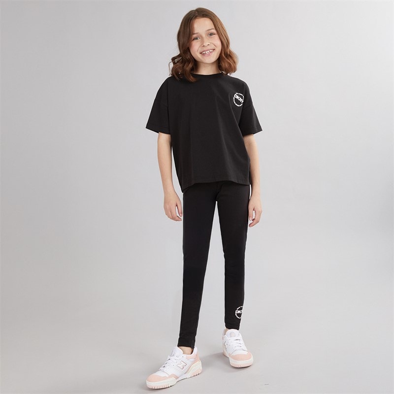 DKNY Girls T-Shirt And Leggings Set Black