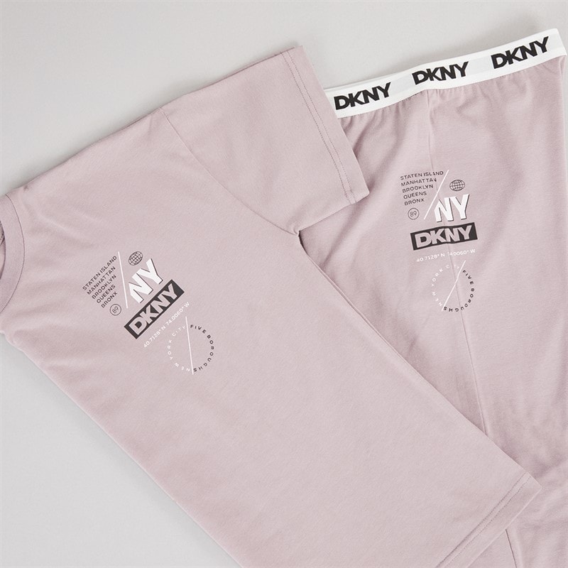 DKNY Girls T-Shirt And Leggings Set Purple - Image 3