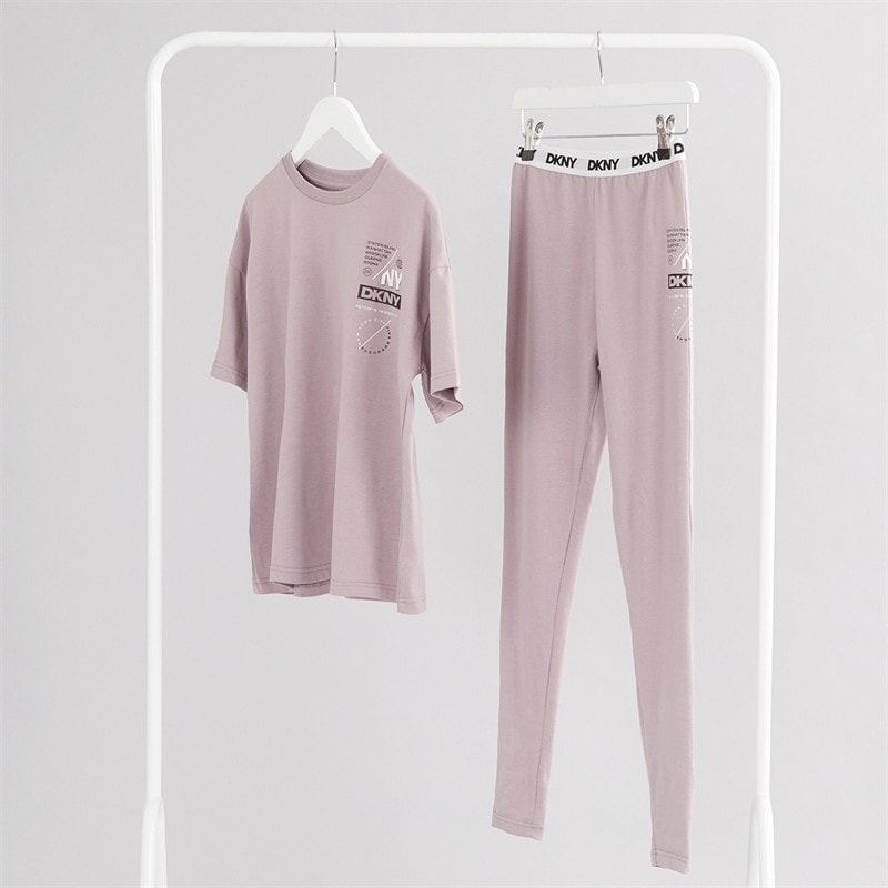 DKNY Girls T-Shirt And Leggings Set Purple - Image 4