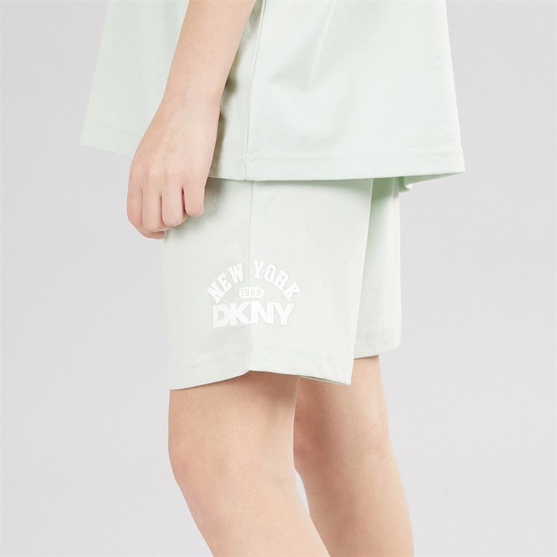 DKNY Girls T-Shirt And Shorts Set Green - Image 3