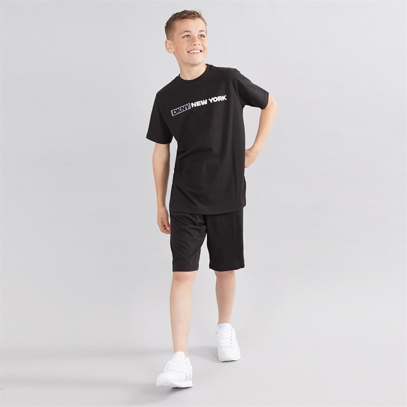 DKNY Boys T-Shirt And Shorts Set Black - Image 4