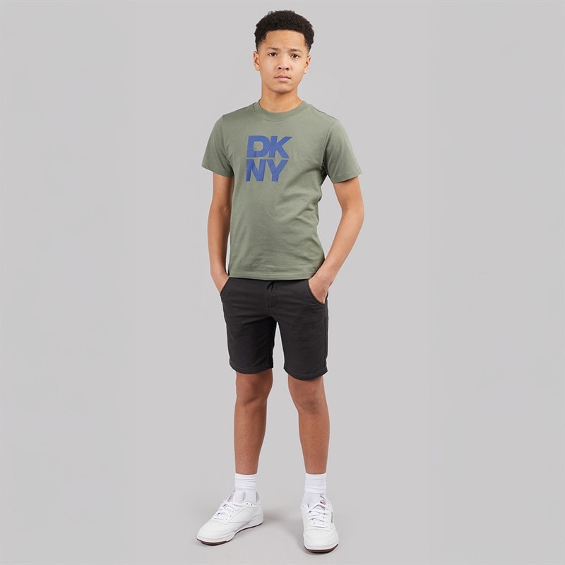 DKNY Boys Boysdigital Blue T-Shirt Lime - Image 3